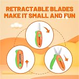 YPLUS Safety Kids Scissors 3Pcs Retractable Safe Toddler Craft Pink view 3