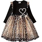 VIKITA Toddler Girls Dresses Winter Long Sleeve Tutu Party Dress for Girl 2-12 Years Xmas Gift