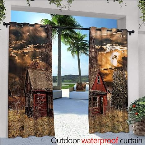 Amazon Com Warmfamily Scenery Balcony Curtains Horror Movie