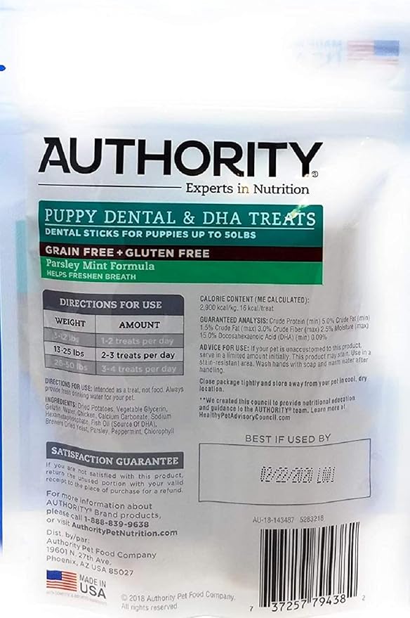 authority puppy dental sticks