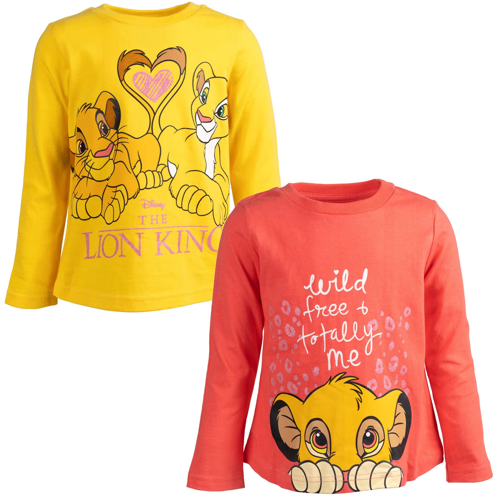 Disney 2 Pack Long Sleeve T-Shirts Infant to Big Kid Sizes (18 Months - 14-16)