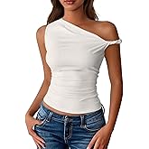 BTFBM Off The Shoulder Tops for Women 2026 Cute Summer Casual Sleeveless Slim Fit y2k Spring Outfits Going Out Tank Top