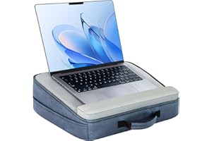 RAIZESTILO Breathable Laptop Pillow, Ultra Lightweight Lap Desk with Cushion (Navy Blue, Lap Desk with Wrist Rest)