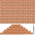 Darovly 350Pcs Mini Bricks Mini Red Wall Realistic Tiny Bricks Miniature Bricks for Dollhouse Building Model Landscaping Accessories DIY Garden(1/16 Scale, 1Pc Tweezers)