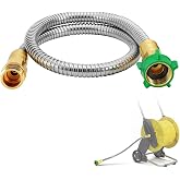 MADHOLLY 2ft Short Garden Leader Hose with Male to Female Connector | 435psi, Leakproof, Kink Free, Stainless Steel, Water Hose Extension for Outdoor, Yard, Hoses Reel Cart