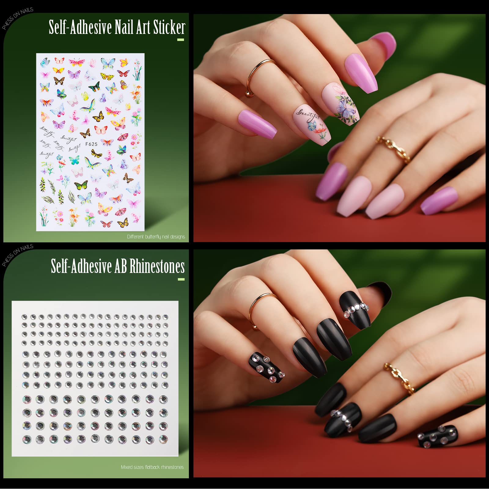 Teenitor 24 Pack 576 PCS Press On Nails Medium Length Coffin Glue On Nails, Coffin Shape Press On Nails Set, 12 Colors Coffin Matte Press On Nails, 12 Colors Glossy Press On Coffin Nail - Image 2