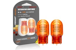 ALKOREY-T20 W21W 7440 Turn Signal Bulbs,2100K Amber 12V 21W 7440NA Automotive Light Bulb,Car Miniature Lamps,Ideal for Parking,2 Pack
