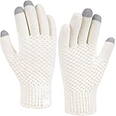 FZ FANTASTIC ZONE Womens Winter Gloves with Touchscreen Warm Chenille Knit Thermal Gloves for Women Cold Weather Gifts