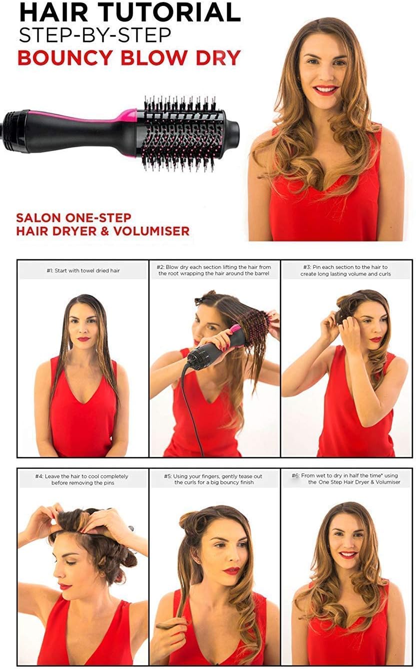 One Step Hair Dryer And Volumizer Salon Hot Air Paddle Styling