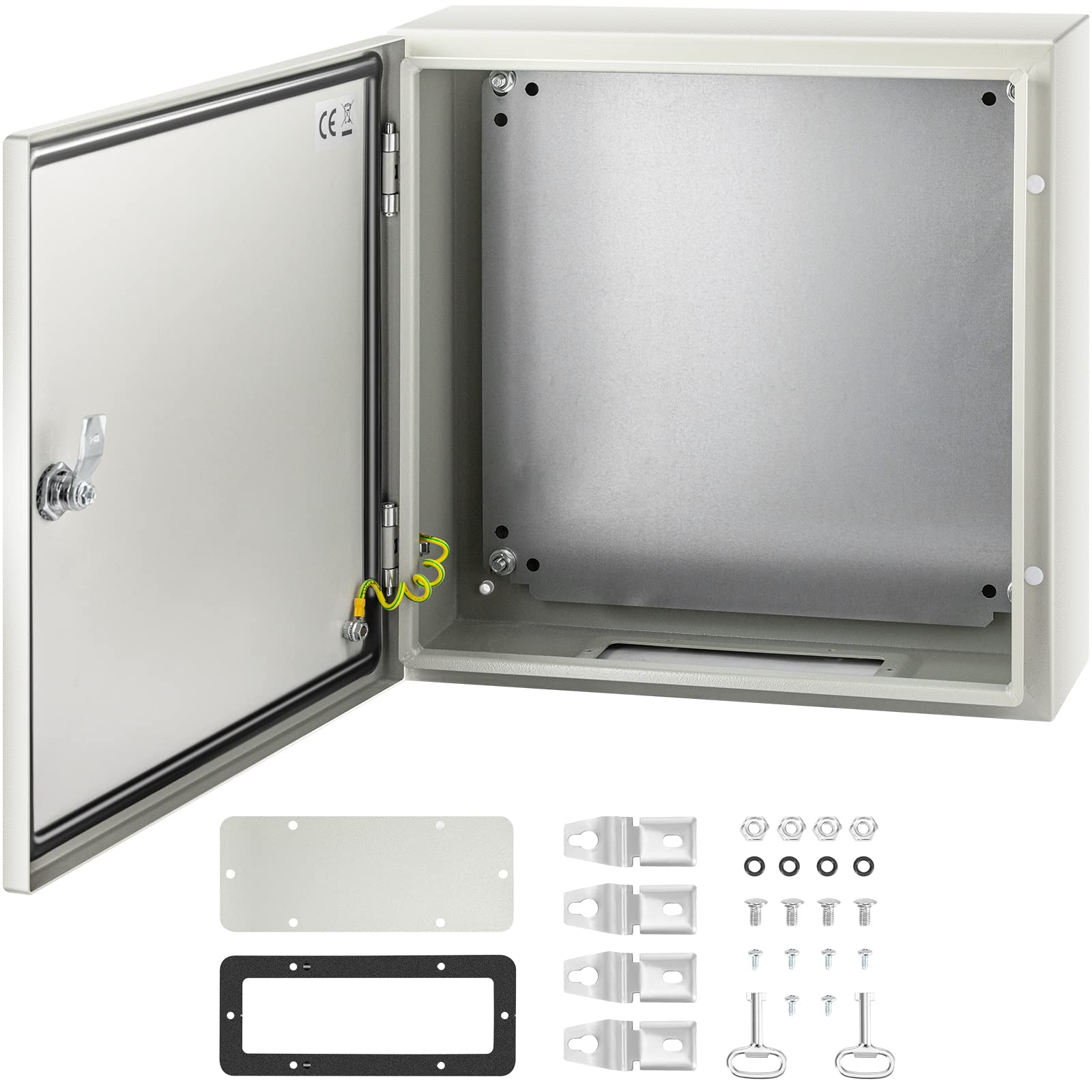 VEVOR NEMA Steel Enclosure, 16 x 16 x 6'' NEMA 4X Steel Electrical Box, IP66 Waterproof & Dustproof, Outdoor/Indoor Electrical Junction Box, with Mounting Plate Image