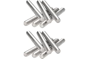 HiPicco 1/4"-20 Fully All Threaded Rod & Studs, 100mm/3.94" Length, 304 Stainless Steel Right Hand Thread Screw for Furniture Mounting Assembly Fastening 12 Pack