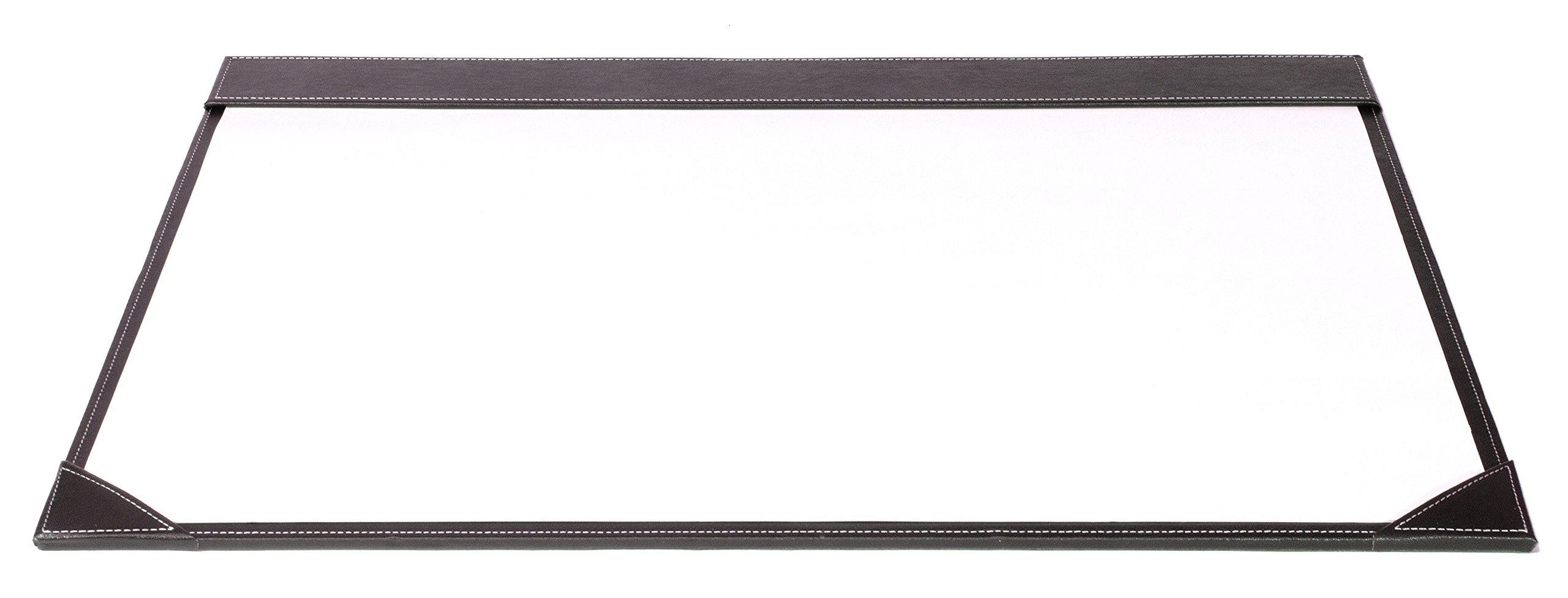 OSCO Faux Leather Demy Desk Mat 59 × 47 cm, Stain-Resistant Wipe-Clean Surface, Includes 10 Sheets 80 GSM White Paper, Soft Felt Underside for Desk Protection, Brown — image 1