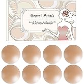 MUQU Nipple Covers Breast - No Show Pasties Reusable Women Sticky Seamless Silicone Breast Covers 4 Pairs Petals