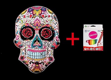 Terciopelo colorvelvet para colorear con caja de rotuladores - Calavera: Amazon.es: Hogar