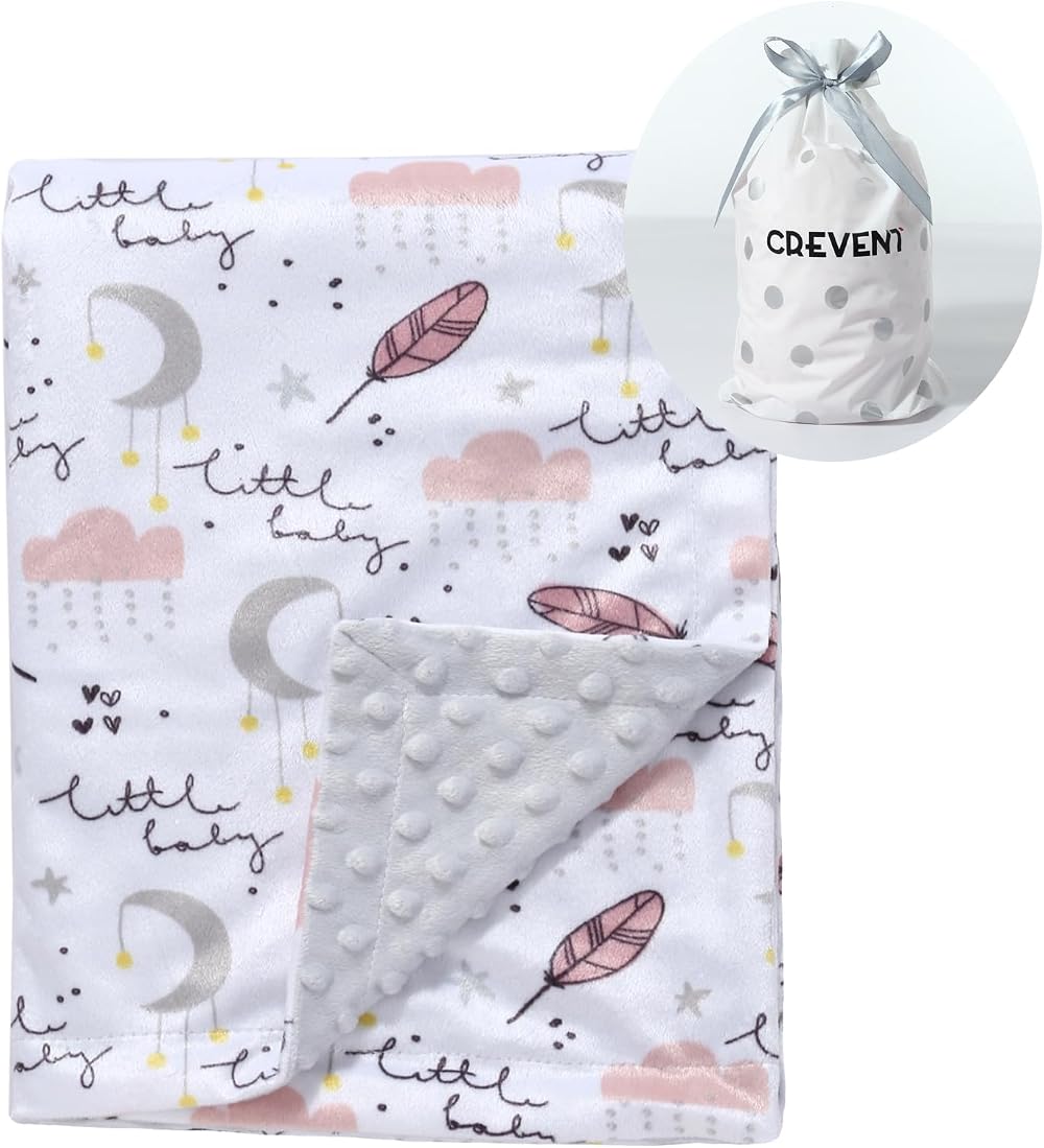 CREVENT Soft Plush Baby Crib Blanket 75x100 cm Unisex Newborn Toddlers