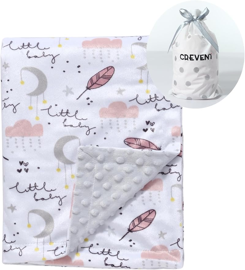 CREVENT Soft Plush Baby Crib Blanket 75x100 cm Unisex Newborn Toddlers