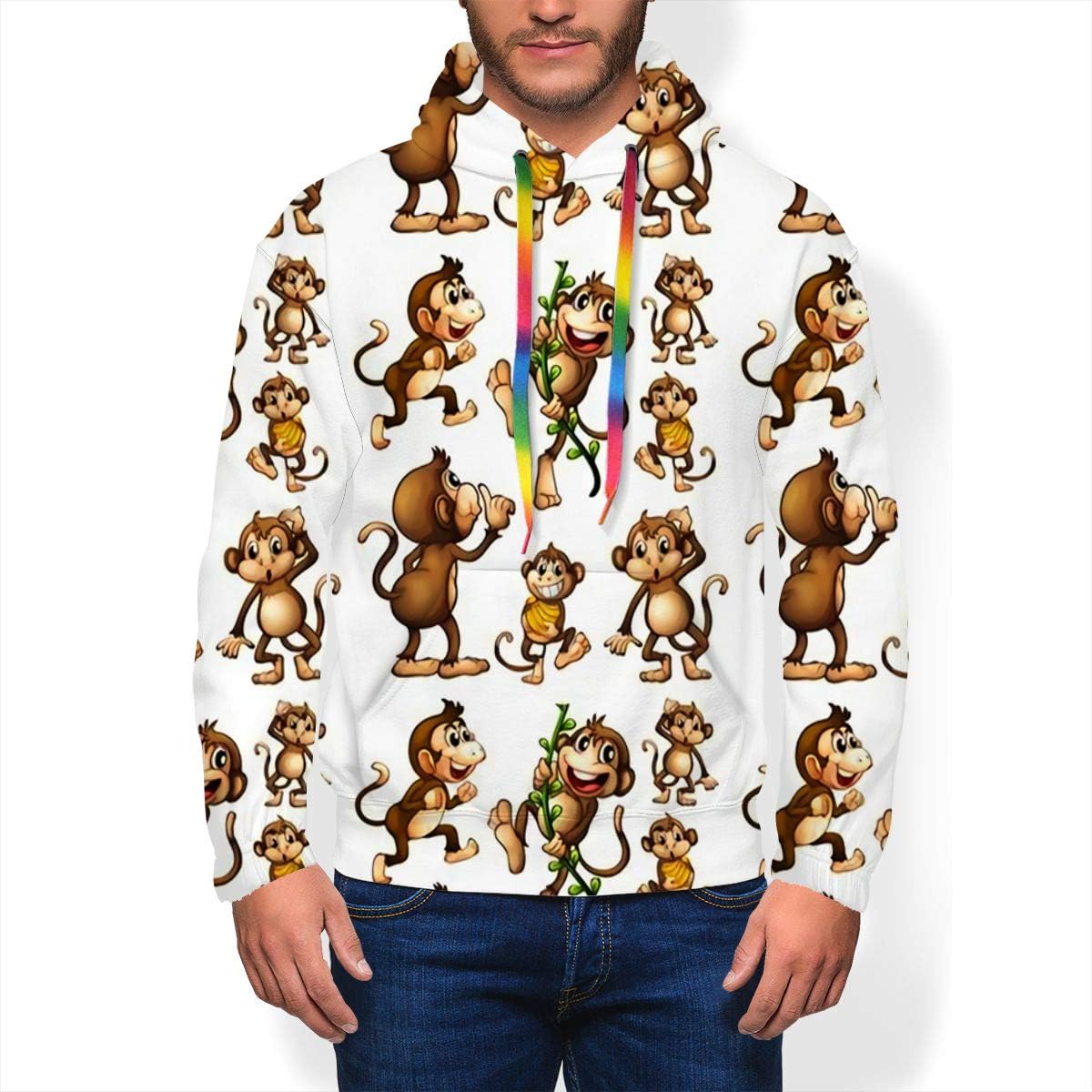 Unisex Novelty Hoodies Monkey with Bananas Fashion Casual with Pockets XXXL Amazon.ca Clothing