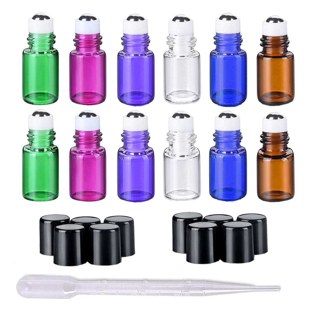 Essential Oils Roller Bottles 50Pcs 3ml Multicolor DIY