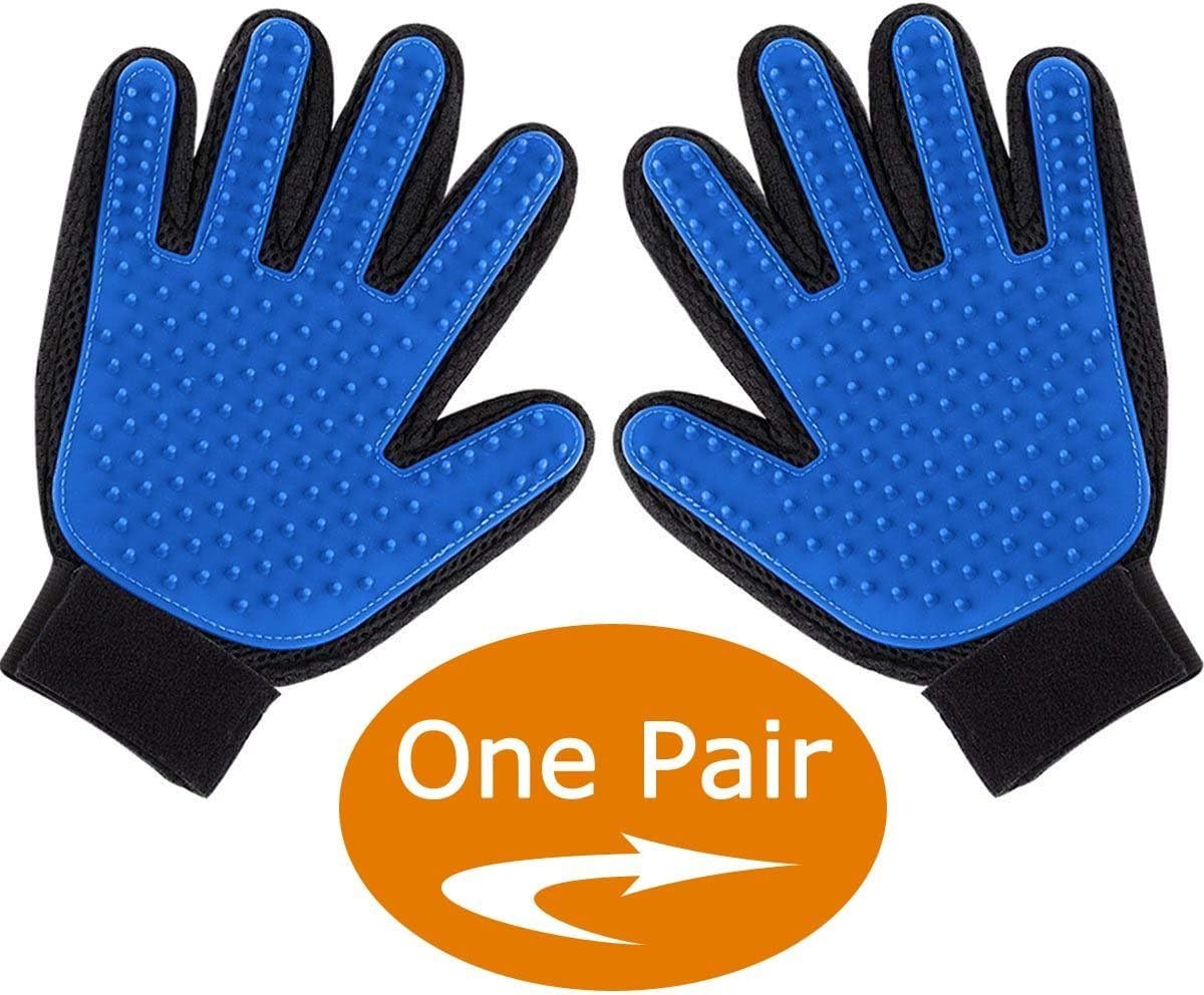Pet Grooming Glove Silicone Brush for Hair Removal, Pet Hair Mud Remover Mitt for Dogs, Cats and Horse, Bathing Deshedding Massaging Glove Brush (XXL)