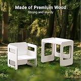 Tilhumt Montessori Toddler Table Chair Set, 3 Adjustable Heights, Safe Design view 9