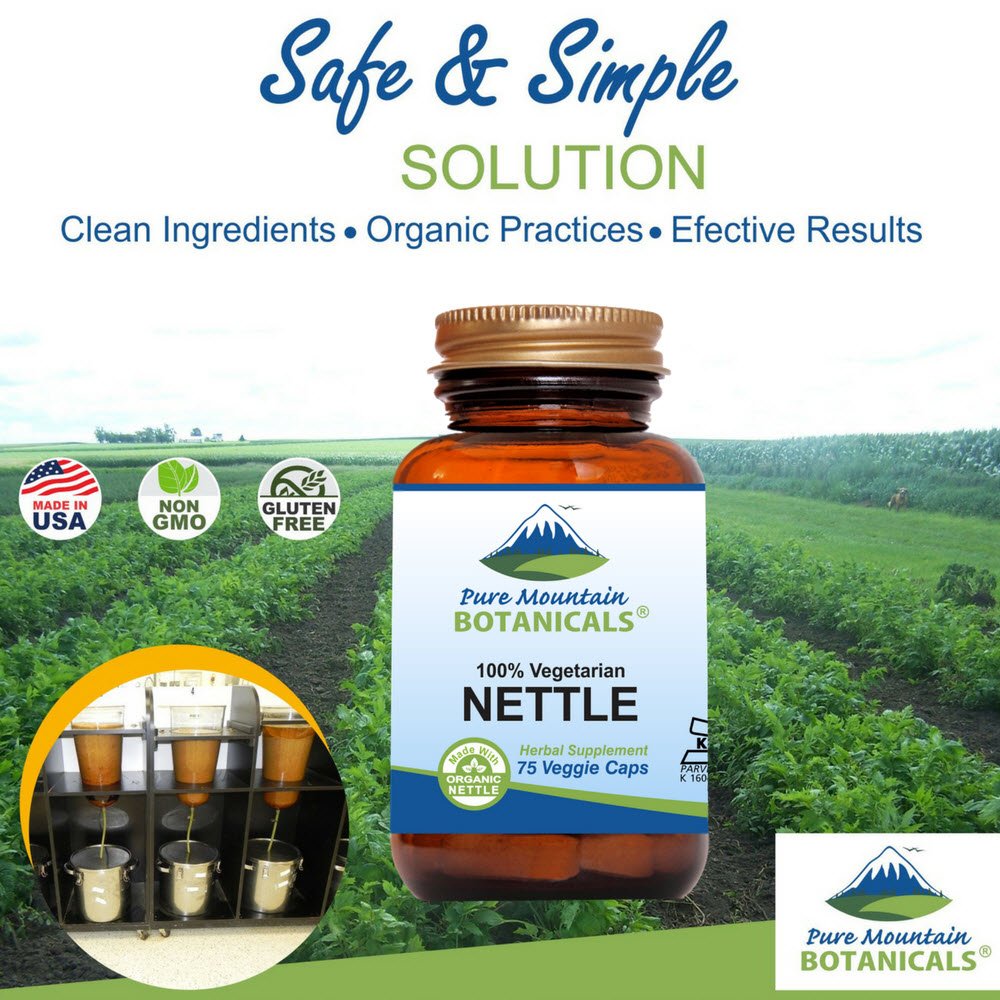 Stinging Nettle Leaf Capsules 75 Kosher Vegan Caps Made with 500mg