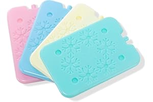 BLUE ELE Macaron-Colored Ice Pack for Lunch Box and Cooler, BPA Free, Reusable and Long Lasting, Slim and Lightweight Design, Set of 4, Fun & Colorful, BE01 Macaron-Colored