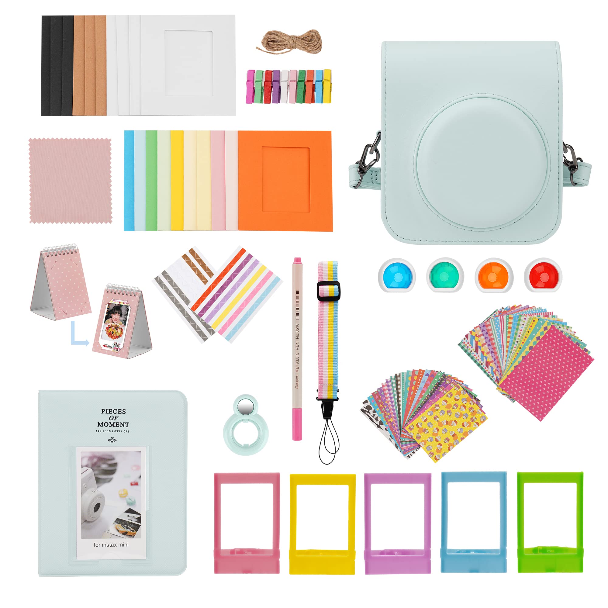 ZUIKAKU15 in 1 Mini 12 Accessories Compatible with Fujifilm Instax Mini 12 Instant Film Camera (Mint Green)