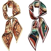 BHAHB 2PCS Hair Head Scarf Silk Feeling Long Satin Neck Satin Scarves for Handbag Cute Decoration Aesthetic Women 59 * 6.7''