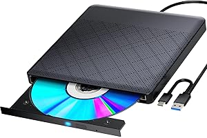 External Compatible Bluray Drives Read/Write Portable Compatible Blu ray Burner USB 3.0 Type-C/Windows 7-11 Mac OS Laptop Com