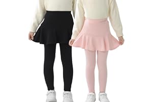 StyleSavvy Trendy Girls' Leggings with Skirt - 2 Pack of Cotton Ruffle Skirt Pants for Kids for 3-8 Years