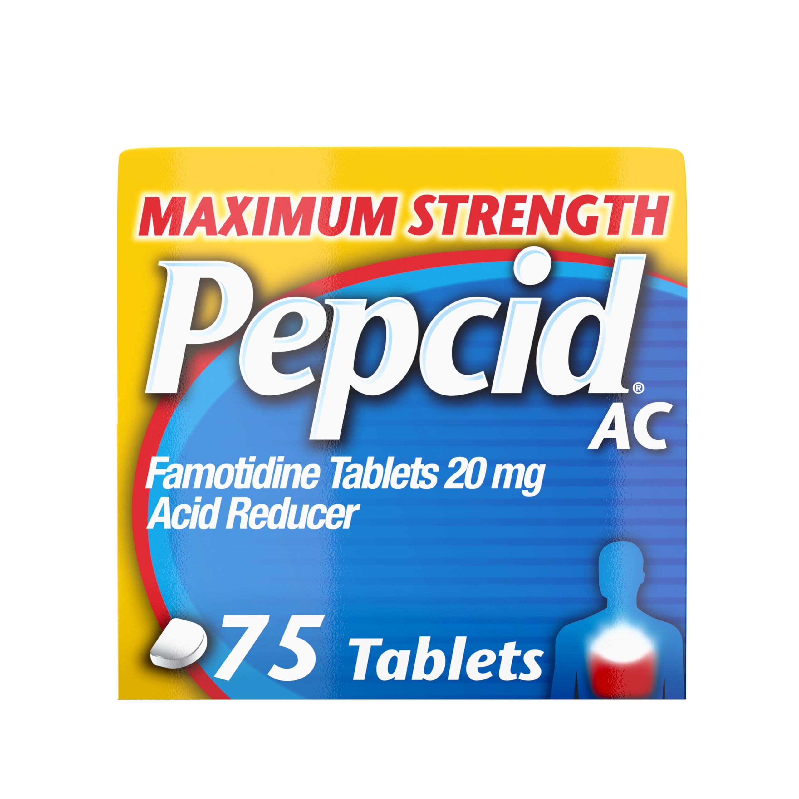 Pepcid AC Max Strength Tablets, 20mg Famotidine, 75 ct
