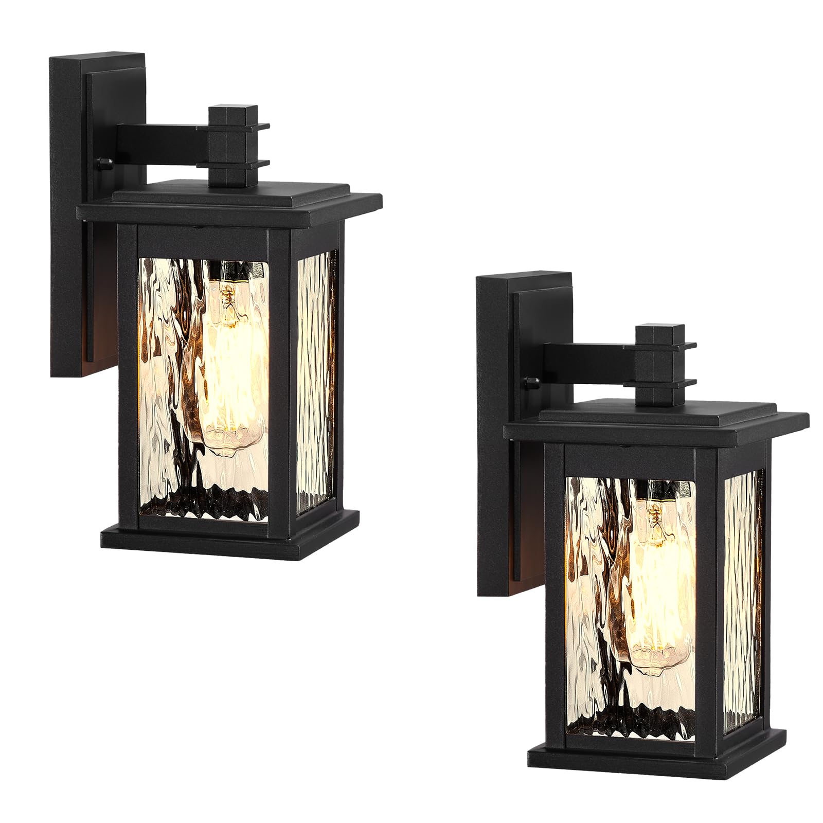Photo 1 of NAXTTII Outdoor Sconce Lights Black Aluminum Outside Light Fixtures for House Waterproof Outdoor Porch Light 2-Pack E26 Socket