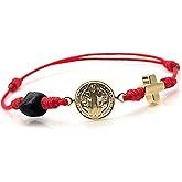 St Benedict Red String Bracelet for de New Family Member Genuine Azabache Jet Stone Welcome to the World