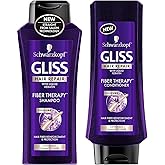 Schwarzkopf Gliss Hair Repair - Fiber Therapy For Extremely Damaged Hair - Shampoo & Conditioner Set - Net Wt. 13.6 FL OZ (400 mL) Per Bottle - One Set