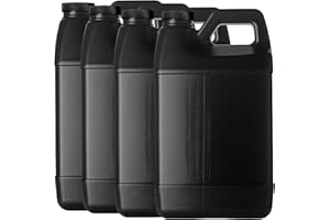 DMSOSTORE Black 1 Gallon Empty Plastic (HDPE) F-Style Jug | 38/400 Neck with Ribbed Cap (128oz) (4 pack)