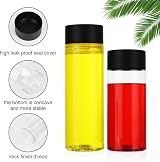 Friusate 6 Pcs Plastic Juice Bottles 400ml 300ml Clear PET with Black Lids view 3