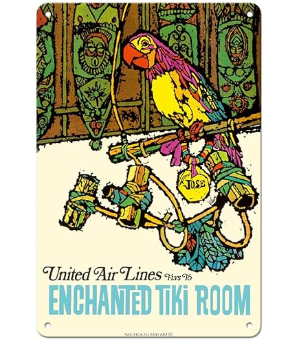 ユナイテッド航空 ハワイ ビンテージ ポスター オリジナル Tiki Disneyland Enchanted Tiki Room United Airlines Vintage Art