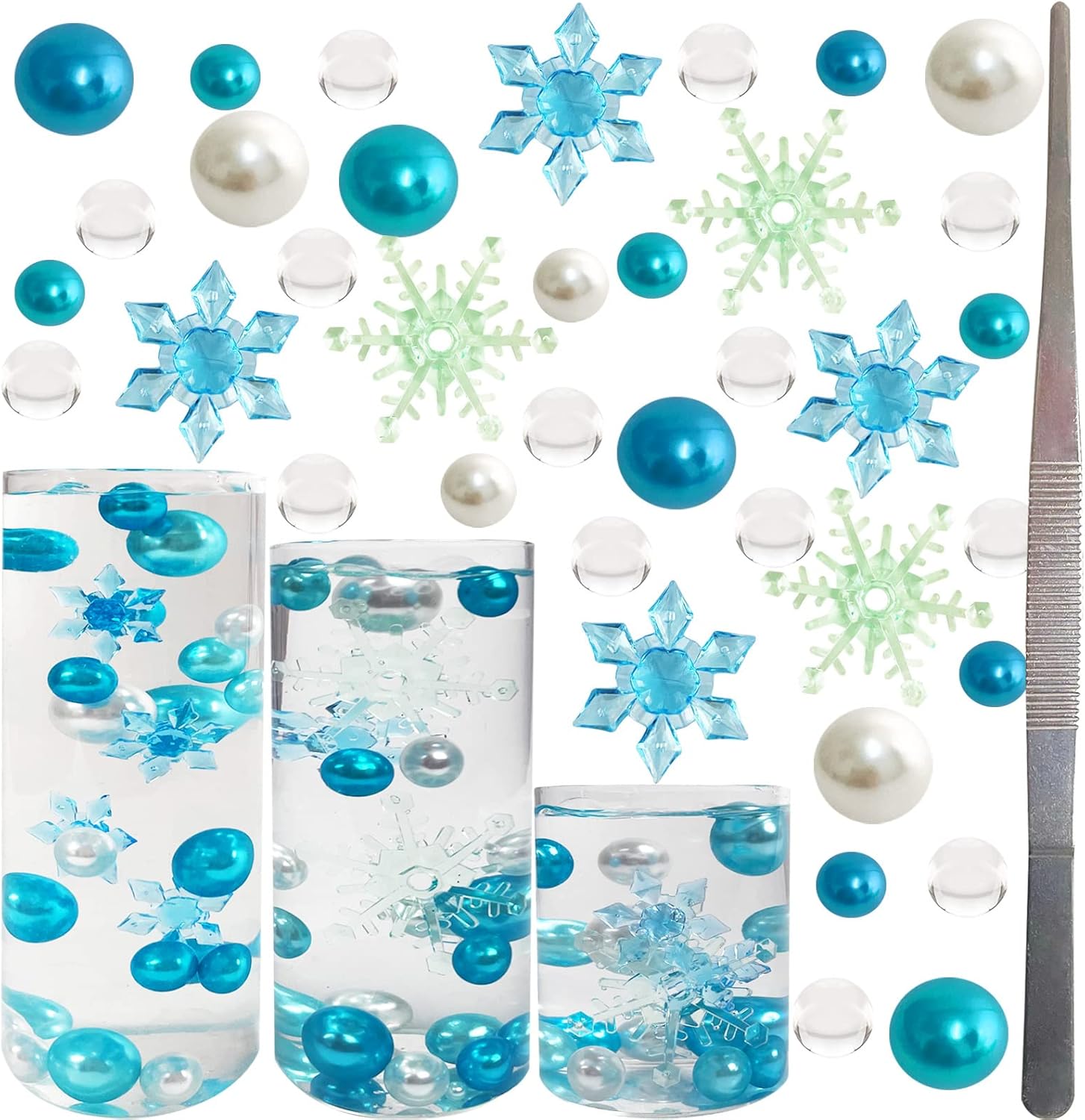 Vase Fillers - llxieym 4210 Pieces Christmas Vase Filler Beads Floating Pearls Water Gel Beads for Vase Filler Table Centerpieces Christmas Home Party Decoration (Style E)