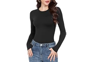 GAYHAY Long Sleeve Shirts for Women Basic Crop Tops Teens Crew Neck Tight Underscrub Clothes Workout Fall Trendy 2025