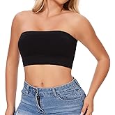 JOYSHAPER Strapless Bras for Women Bandeau Bralette Tube Top 2 Packs