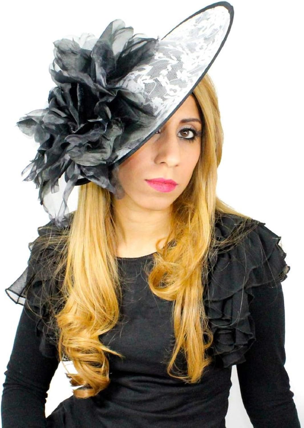 black and cream hats