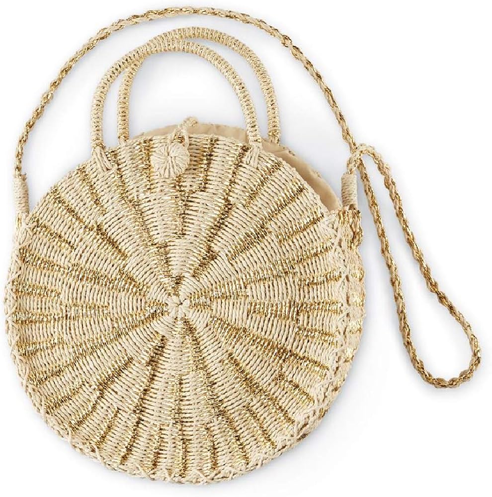 straw circle tote bag