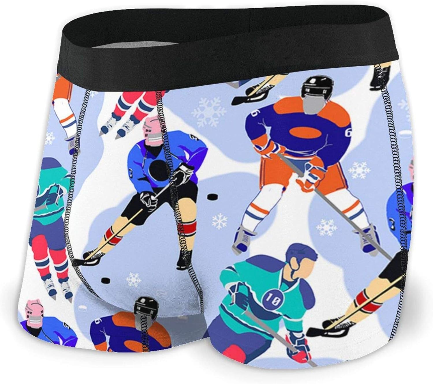 Playing Ice Hockey Men's Print Boxer Briefs Underwear Ultra Soft and
