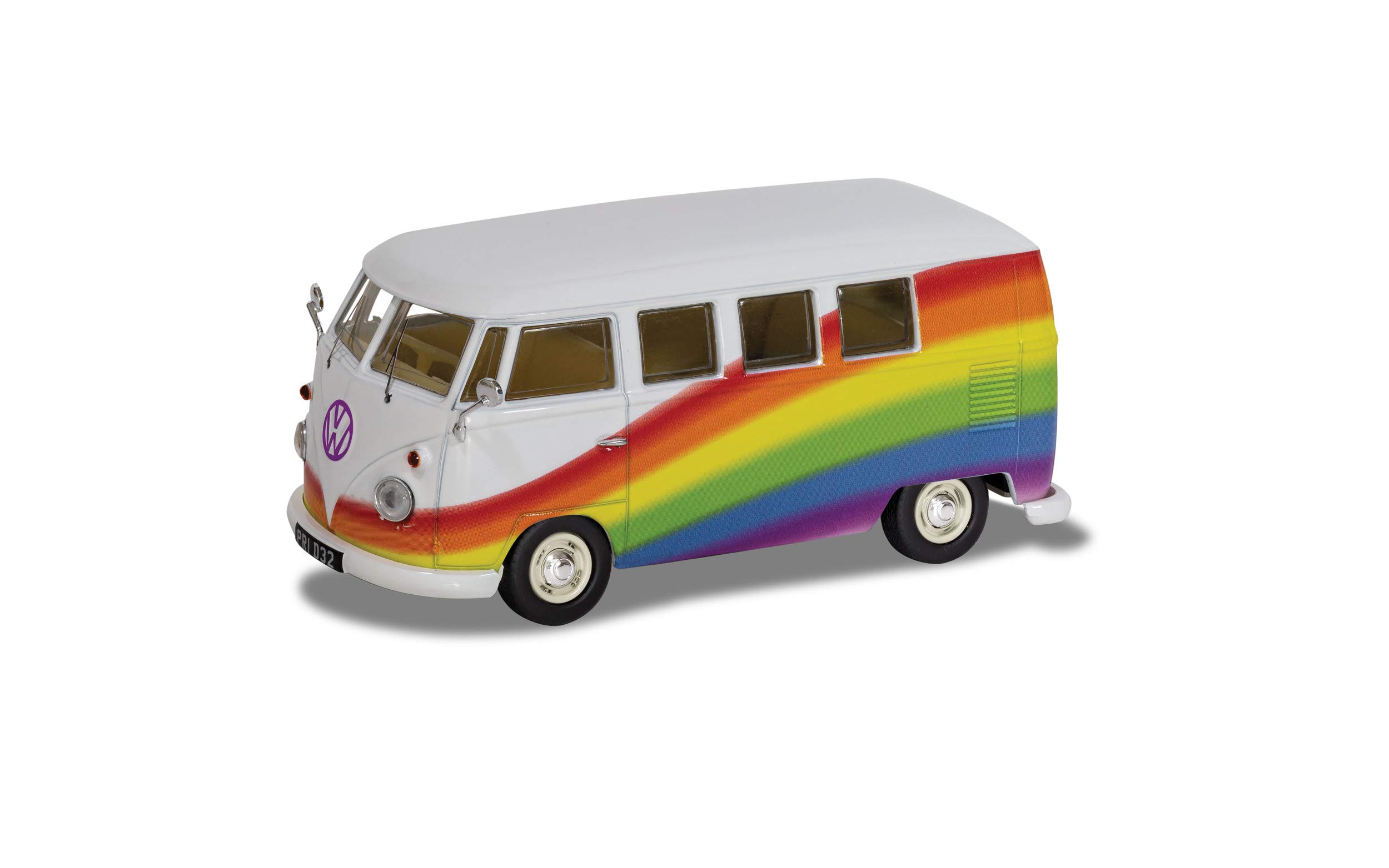 Corgi Diecast Model Cars - CC02739 Volkswagen Campervan Peace Love and Rainbows - Men & Women Souvenir Gifts from UK - Small Die Cast Toy Car Models for Boys, Gift for Motor Enthusiasts
