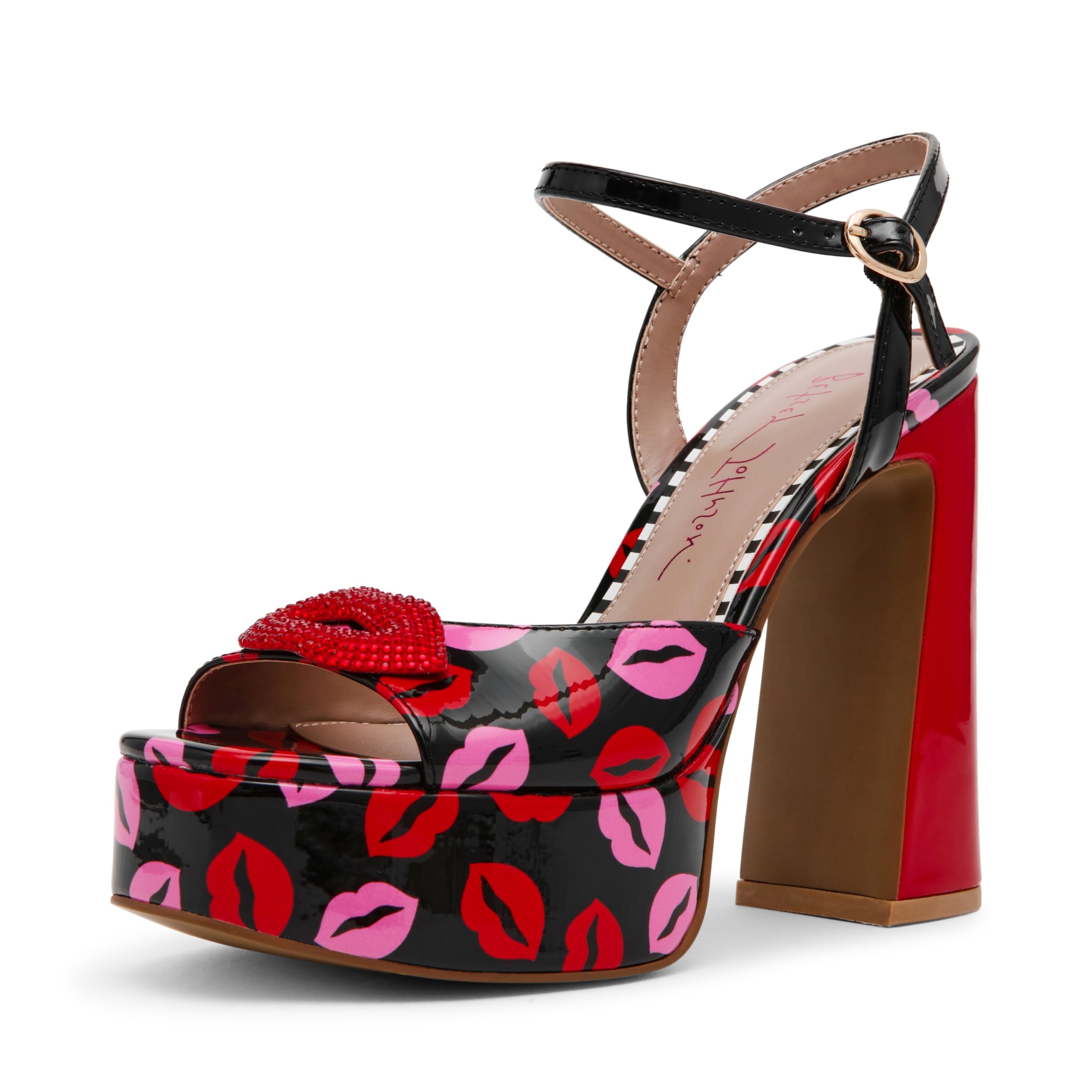 Betsey Johnson Women’s Allyson Platform Heeled Sandal, Multi Lips, 5 M