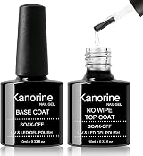 Kanorine Gel Nail Polish Base Coat and Top Coat Duo 2x10ml Shine Finish