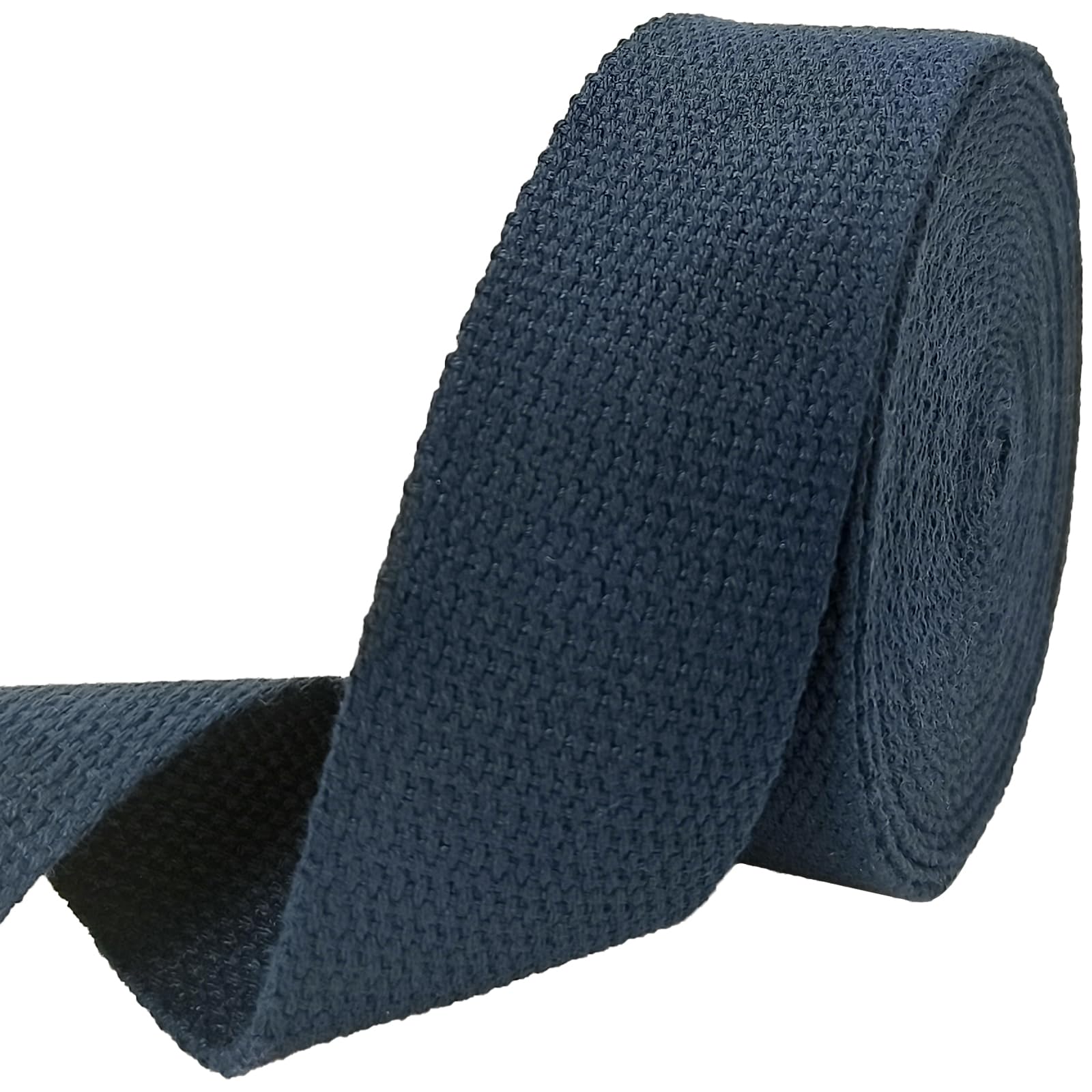 Photo 1 of 1.5 inch Cotton Webbing Braid Handles Bag Strap 15ft High Density Webbing Plain Weave Straps for Cloth Tote Bag, Pet Collars, DIY Projects, Crafts, Outdoor Accessories (519 Navy)