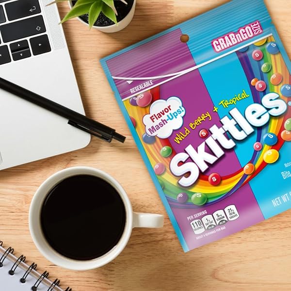 SKITTLES MASH-UPS WILD BERRY AND TROPICAL CANDY, 9-OUNCE BAG