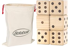 Giant Wooden Yard Dice Set, Outdoor Game Jumbo Dice Yard & Lawn Games | Jumbo Outdoor/Indoor Dice Set for Adults and Family w