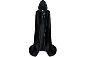 Spooktacular Creations Halloween Women Hooded Cloak, Long Hooded Black Cape Adult, Velvet Cloak Women for Halloween Party